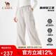 駱駝（CAMEL）戶外休閑褲女薄絨保暖褲秋冬季防潑水防風(fēng)登山輕量工裝褲