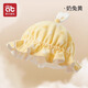 愛(ài)貝迪拉嬰兒帽子胎帽新生兒秋冬款春秋季薄款可愛(ài)超萌寶寶女?huà)胗變耗屑兠?【秋冬款】雙層軟布-奶兔黃 M碼