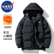 NASA MARVEL棉服男冬季外套加厚棉衣休閑面包服情侶潮流戶外棉襖子 黑色 L