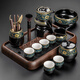 祥業(yè)2025新款防燙懶人自動(dòng)茶具套裝家用旋轉(zhuǎn)石磨茶壺功夫茶杯泡茶神器 纏蓮枝配茶道茶葉罐12件套+茶盤(pán)