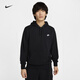 耐克（NIKE）官方男子健身套頭連帽衫秋季針織休閑拼接疊搭刺繡FN3867 010黑/黑/白 L