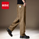 新百倫美式純棉休閑褲子男士2025春秋冬季寬松直筒抗皺透氣闊腿工裝男裝 卡其常規 L 適合130-150斤