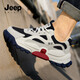 JEEP SPIRIT吉普男鞋2026春夏季新款休閑運動(dòng)鞋網(wǎng)面透氣厚底增高老爹鞋子男士 怒海藍/月塵灰 41 (255mm)