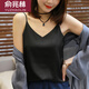 俞兆林性感V領(lǐng)寬松黑色百搭綢緞打底衫外穿吊帶背心女內搭潮 702冰絲吊帶 黑色1件 均碼 （80-135斤）
