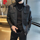皮爾卡丹（pierre cardin）皮衣男2025新款痞帥氣修身潮流海寧機車皮夾克外套男春秋冬季 黑色 3XL