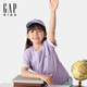 Gap男女童2025春季新款純棉小熊刺繡短袖T恤百搭兒童裝上衣756113 淡紫色 160 cm(14-15歲) 亞洲尺碼