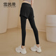 雪茜曼假兩件瑜伽褲女高腰提臀收腹春秋跑步褲彈力緊身運動(dòng)褲健身褲長(cháng)褲