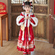 安妮優(yōu)兒（Anneyol）漢服女童冬季2025新款冬裝連衣裙兒童新年裝公主裙秋冬裙子拜年服 紅色 130