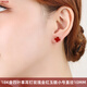 VIROLINE網(wǎng)紅18k金四葉草耳釘彩金玫瑰金耳環(huán)耳飾百搭首飾生日禮物送女友紅玉髓耳釘(小號10MM)+送證書(shū)