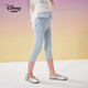 迪士尼（DISNEY）童裝兒童女童打底褲彈力褲子棉質(zhì)針織七分褲子24夏DB221ZE02藍(lán)130