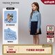 Teenie Weenie Kids小熊童裝24秋男女童寶經典學院風水洗牛仔襯衫 淺牛仔色 110
