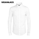 南玄杰克（NXUAN·JACK）長(cháng)袖襯衫男士高檔休閑男裝品牌純色免燙襯衣經(jīng)典款男士修身上衣 JK-白色 L (40)
