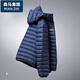 棉致輕薄羽絨服男冬季保暖外套羽絨休閑服時尚 深藍(lán)色 L