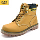 卡特（CAT）男女情侶工裝鞋辣妹大黃靴厚底馬丁靴男戶(hù)外潮鞋鋼頭棉鞋 黃色 正常皮鞋碼 42