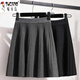 啄木鳥(niǎo)（TUCANO）女裝百褶半身裙女春秋冬松緊腰a字高腰遮胯顯瘦羊.毛針織百褶裙 灰色 L 110-145斤