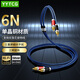 YYTCG 6N單晶銅雙蓮花音頻線(xiàn)二對二雙蓮花頭音箱線(xiàn) 碳纖降噪2RCA紅白AV信號線(xiàn)CD機連接功放音頻線(xiàn)音響線(xiàn) 一對 0.5米