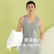 愛(ài)帝【棉柔薄款透氣】夏季男士打底背心透氣棉莫代爾背心打底內衣男 淺花灰（95%棉） XL