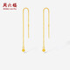 周六福5G工藝黃金耳墜女足金耳飾生日禮物計(jì)價(jià)A0913570 一對(duì) 約1.06g 