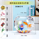 貝拉緣辦公桌玻璃魚(yú)缸金魚(yú)缸水族箱客廳小型桌面烏龜缸透明圓形家用造景 35圓球缸彩石六件套