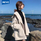 CTOX呢子大衣2025春秋百搭小清新矮小個(gè)子法式斗篷毛呢外套女學(xué)生短款 杏色 M 95-110斤左右