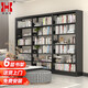 豫鑫輝書架學(xué)校圖書館書架閱覽室家用落地資料架鋼制書架黑色單面一列三