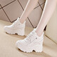 萊然老爹鞋內增高女鞋子休閑鞋10cm厚底運動(dòng)鞋透氣單鞋2025秋冬季新款 白色 37