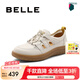 百麗（Belle）鏤空豆豆鞋女商場同款休閑簡約單鞋B6Z1DCM4 米白 36 (230mm)