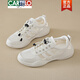 卡帝樂(lè )鱷魚(yú)（CARTELO）網(wǎng)面運動(dòng)鞋女2025夏季新款透氣鏤空時(shí)裝涼鞋平底防滑休閑網(wǎng)鞋 米色款 35