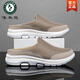 啄木鳥(niǎo)半拖鞋男夏季大碼休閑沙灘拖鞋網(wǎng)面包頭辦公室無(wú)后跟一腳蹬懶人鞋 棕色 42
