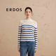 ERDOS 半高領(lǐng)條紋?；晷奚盹@瘦優(yōu)雅淑女百搭女套衫羊絨衫 藍白條紋 L 170/88A