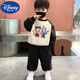 迪士尼（DISNEY）哪吒衣服中小兒童套裝春秋季2025新款男女童衛(wèi)衣褲國潮兩件套春裝 哪吒011 黑上衣+黑褲(高品套裝) 110 身高 100-110cm