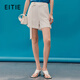 愛(ài)特愛(ài)（EITIE）高腰飄帶A字時(shí)尚直筒白色短褲顯瘦百搭休閑褲夏季新款7405111 極光白10 L 165