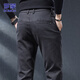 羅蒙（ROMON）休閑褲男春季直筒褲子男士商務(wù)通勤百搭彈力男褲 深灰色 32