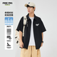 Foss Phil短袖襯衫男士夏季襯衣男潮流印花休閑外套寬松上衣FPCS2黑色XL