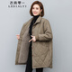 衣典零一（LEDIALYI）加絨加厚派克棉服女中長款2024冬季女裝新款中年寬松棉衣棉襖外套 淺咖色 M（推薦100-120斤）