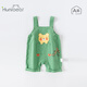 歡喜小熊 嬰兒背帶褲男寶夏季休閑純棉薄款外出褲子寶寶夏裝工裝褲 嫩草綠 110 (建議3-4歲身高100-110cm)