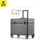 USHOW  TRAVEL全金屬鋁鎂合金攝影箱密碼箱耐磨剎車輪工具行李箱男女拉桿旅行箱 黑色卡扣帶內(nèi)膽 24英寸 需托運(yùn)
