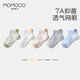 MOMOCO兒童網(wǎng)眼襪卡通圖案透氣吸汗男童寶寶短襪精梳棉A類嬰兒標(biāo)準(zhǔn)柔軟 快樂貼貼 5雙 3-5歲 (S) 建議腳長16-18CM