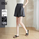 歐莎（OSA）灰色高腰直筒西裝褲休閑a字五分短褲女夏季薄款寬松顯瘦 灰色 S