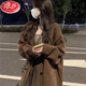 浪莎（LangSha）慵懶風毛衣外套女秋冬溫柔風軟糯小個子寬松百搭針織衫開衫毛外衣 咖啡色 L