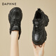 達芙妮厚底內增高老爹鞋女百搭時(shí)尚休閑鞋女鞋子4623101103黑色/加絨37