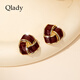 Qlady紅色滴油幾何耳釘女2024新款復古秋冬耳飾女氣質耳環(huán)高級感禮物