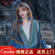 笙格兒云南麗江披肩網(wǎng)紅同款毯子民族風(fēng)旅游外搭斗篷外套披風(fēng)圍巾女 孔雀藍(lán)