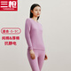 三槍秋衣秋褲女純棉秋冬季抗靜電全棉基礎(chǔ)打底保暖內(nèi)衣套裝女士棉毛衫 紫府紅 XL (170) （適合120-140斤）