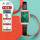 歐利時(shí)品牌小綠表進(jìn)口機芯石英手表時(shí)尚百搭防水網(wǎng)帶禮盒情人節禮物腕表 【升級版】黑皮綠面-三件套盒