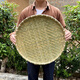 嘉籃鄉(xiāng)簸箕竹編制品竹篩子手工竹匾曬干貨農(nóng)家用畚箕圓簸箕裝飾晾曬筐 頭層竹青50cm 邊高約2.6厘米