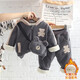 可歆寶貝男寶寶冬裝加絨加厚套裝秋冬嬰兒童裝0到3兩2一1歲半男孩冬天衣服 灰色（配包包) 100碼建議2-3歲身高95左右