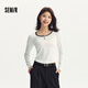森馬（Semir）長(cháng)袖T恤女短款撞色打底衫簡(jiǎn)約風(fēng)秋季假兩件修身衣服101524101005