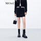 MO&Co.【美麗諾綿羊毛】復古運動(dòng)風(fēng)包臀半身裙設計感裙子 黑色 M 165