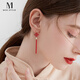 Mck紅色中國(guó)結(jié)流蘇耳環(huán)女長(zhǎng)款耳墜國(guó)風(fēng)喜慶耳釘母親節(jié)媽媽禮物 中國(guó)結(jié)流蘇耳環(huán)